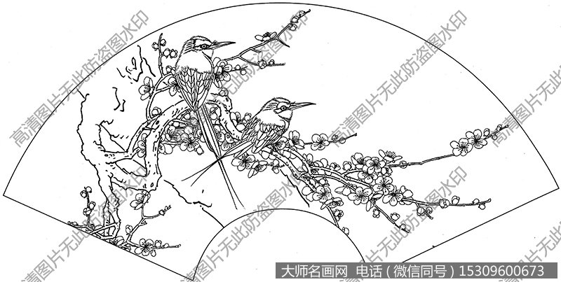 扇面 线描图片高清大图58下载