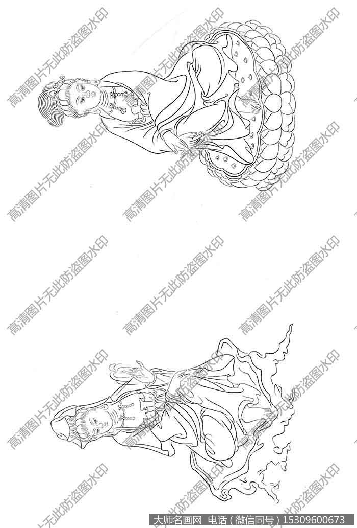 观音宝相_观音菩萨像 白描图片高清125下载